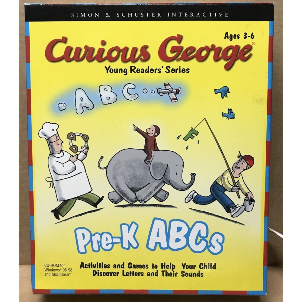 Curious George Pre-K ABCs [076714503823] Young Reader's Series Win/Mac CD * NEW